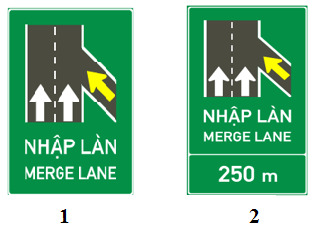 Biển báo chỉ dẫn nhập làn xe