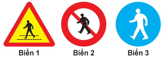 Biển 1: Nhường đường cho người đi bộ - Biển 2: Cấm người đi bộ - Biển 3: Dành cho người đi bộ…