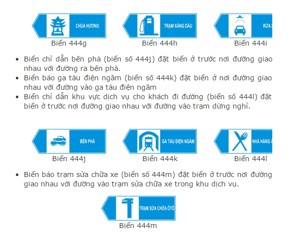 Kỹ năng học lái xe ôtô: biển báo chỉ dẫn