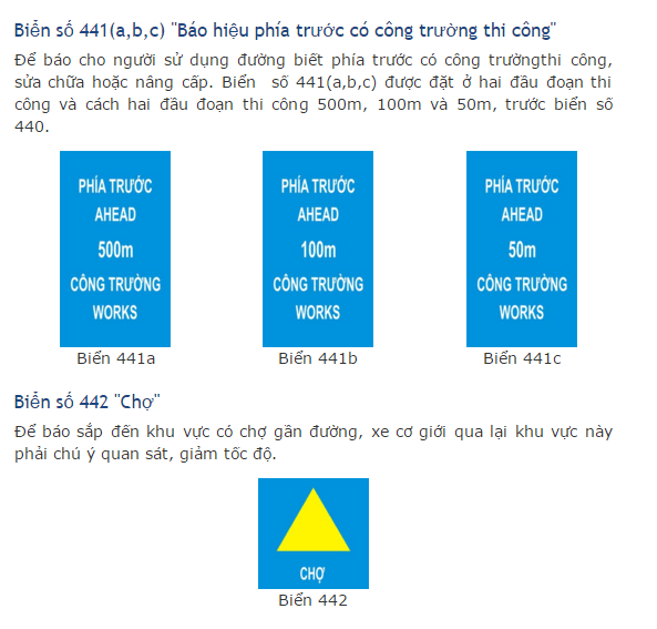 Kỹ năng học lái xe ôtô: biển báo chỉ dẫn