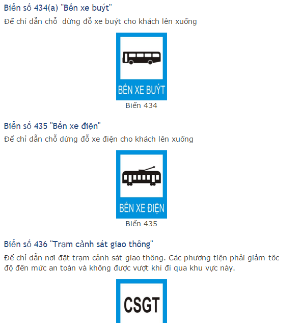 Kỹ năng học lái xe ôtô: biển báo chỉ dẫn