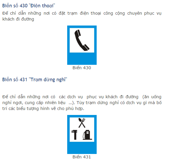 Kỹ năng học lái xe ôtô: biển báo chỉ dẫn