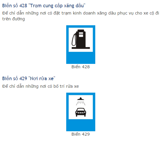 Kỹ năng học lái xe ôtô: biển báo chỉ dẫn