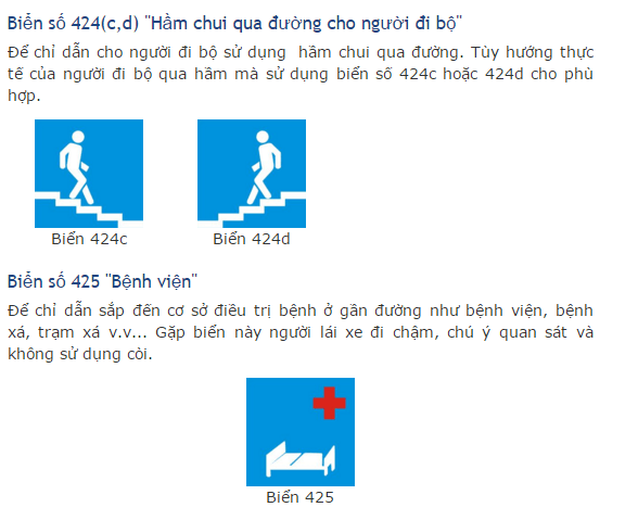 Kỹ năng học lái xe ôtô: biển báo chỉ dẫn