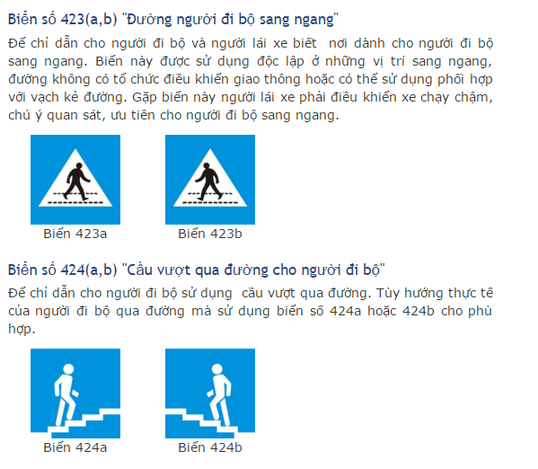 Kỹ năng học lái xe ôtô: biển báo chỉ dẫn