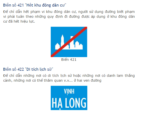 Kỹ năng học lái xe ôtô: biển báo chỉ dẫn