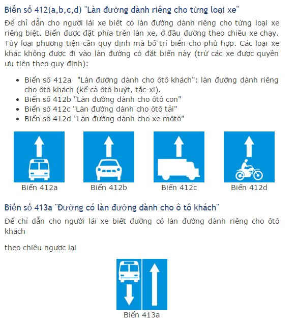 Kỹ năng học lái xe ôtô: biển báo chỉ dẫn