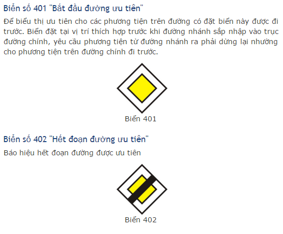 Kỹ năng học lái xe ôtô: biển báo chỉ dẫn