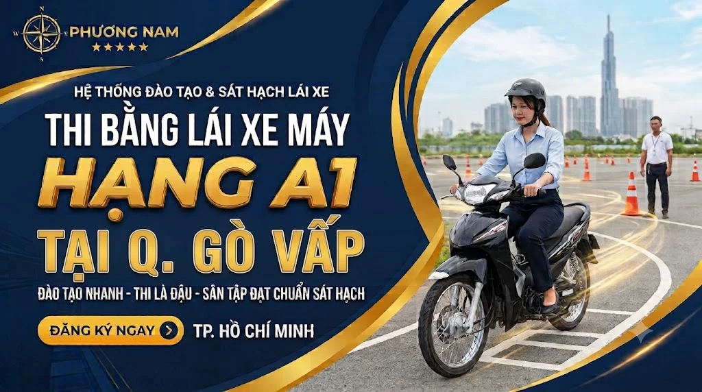 thi bằng lái xe máy quận gò vấp tphcm tại phương nam