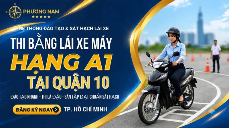 thi bằng lái xe máy quận 10 tphcm tại phương nam.