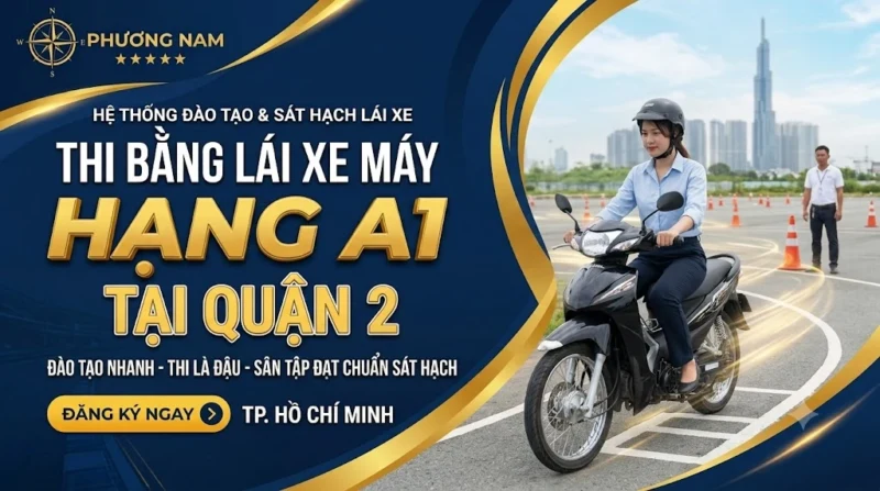 thi bằng lái xe máy quận 2 tphcm tại phương nam