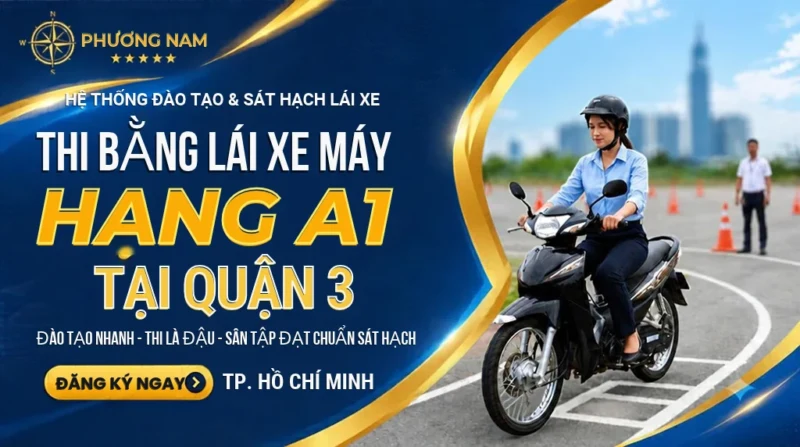 thi bằng lái xe máy quận 3 tphcm tại phương nam