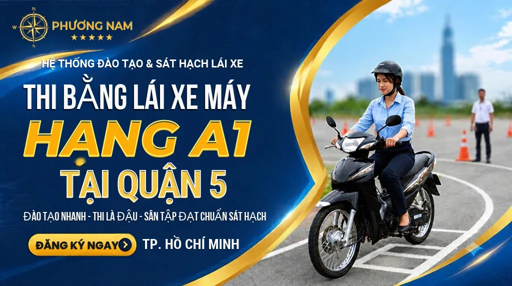 thi bằng lái xe máy quận 5 tphcm tại phương nam