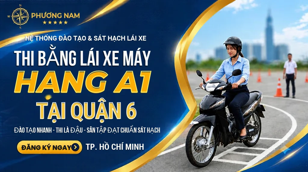 thi bằng lái xe máy quận 6 tphcm tại phương nam