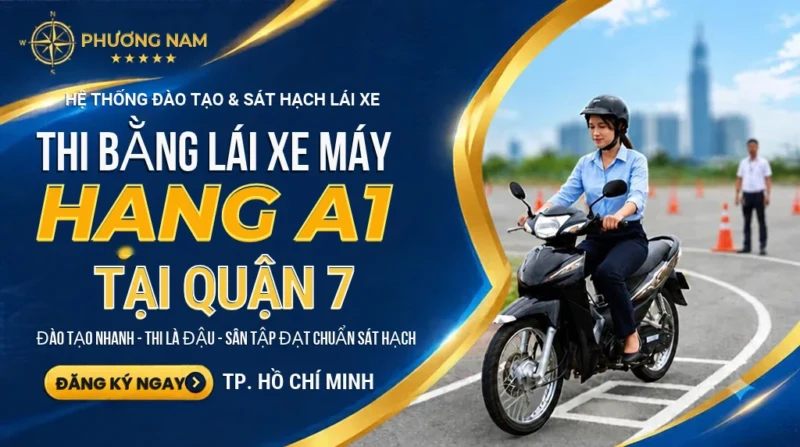 thi bằng lái xe máy quận 7 tphcm tại phương nam.