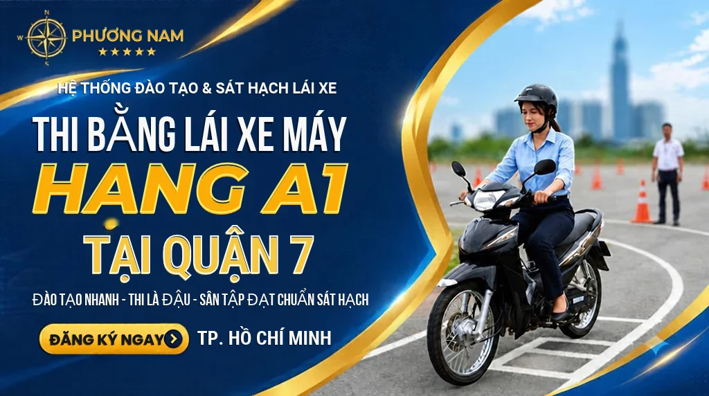 thi bằng lái xe máy quận 7 tphcm tại phương nam.