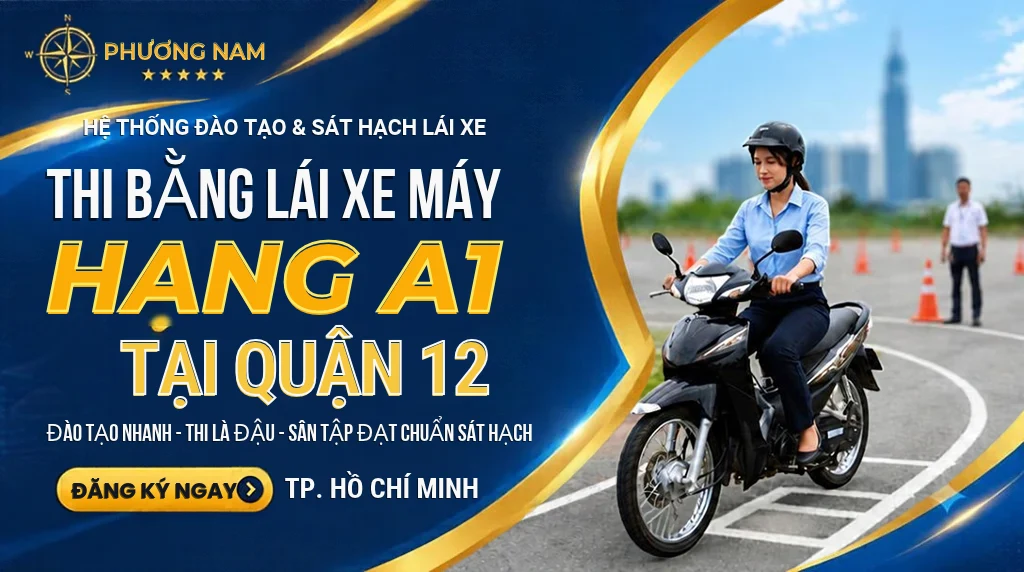 thi bằng lái xe máy quận 12 tphcm tại phương nam.