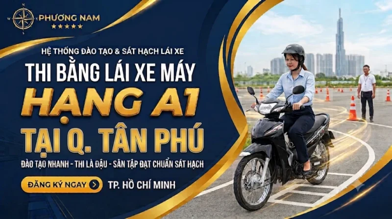 thi bằng lái xe máy quận tân phú tphcm tại phương nam