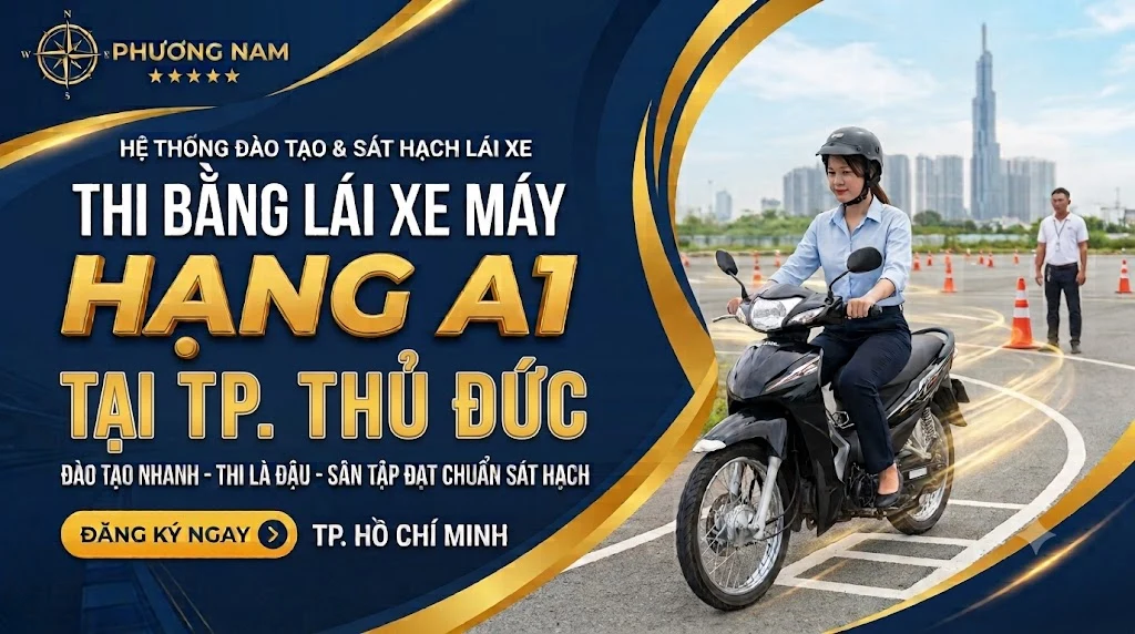 thi bằng lái xe máy quận thủ đức tphcm tại phương nam