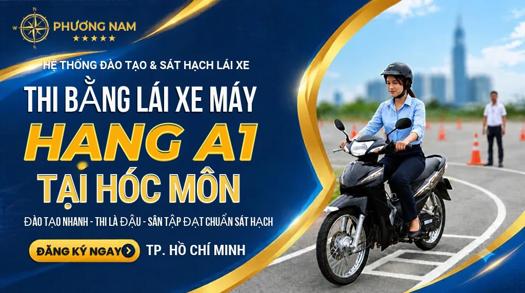 thi bằng lái xe máy hóc môn tphcm tại phương nam.