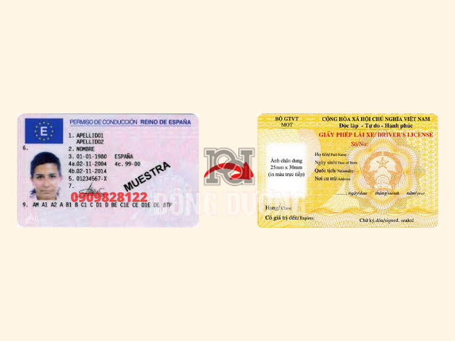 đổi bằng lái xe Tây Ban Nha sang Việt Nam
