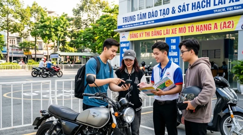 thi bang lai xe a2 phương nam