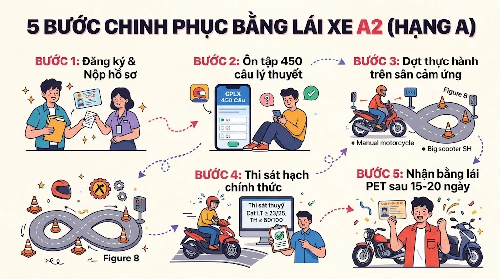 thi bang lai xe a2 phương nam 2
