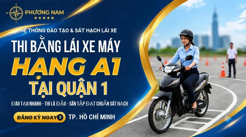 thi bằng lái xe máy quận 1 tphcm tại phương nam.