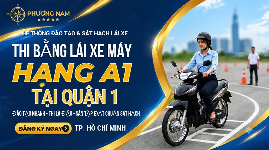 thi bằng lái xe máy quận 1 tphcm tại phương nam.